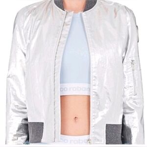 Paco Rabanne Silver Metallic Bomber Jacket NWT $1390.00 Retail